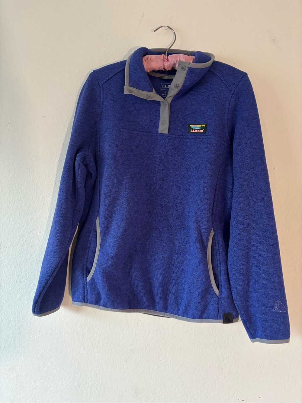 L.L.Bean blue heather quarter zip sweatshirt